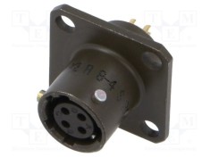 Conector circular soclu mamă AMPHENOL PT/451 4 pini 7,5A 600V drept