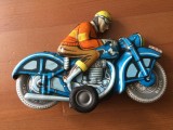 motocicleta ballon cordatic jucarie veche din tabla lemez made in hungary ungaria ungureasca