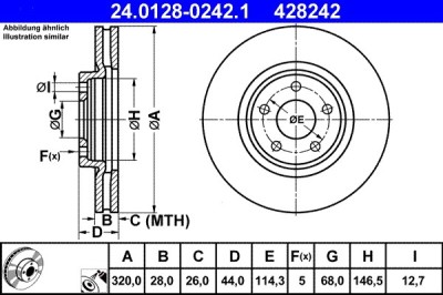 ATE 24.0128-0242.1 Disc frana foto