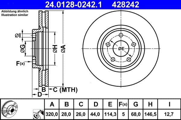 ATE 24.0128-0242.1 Disc frana