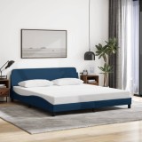 Cumpara ieftin Cadru de pat cu tăblie fără saltea, albastru, 180x200cm, textil