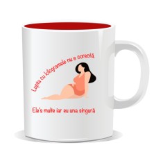 Cana personalizata cu mesaj amuzant, Lupta cu kilogramele nu e corecta, ele sunt multe iar eu una singura foto