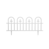 Gard de gradina decorativ, plastic alb, set 4 buc,&nbsp;60x30.5 cm, Gardenline