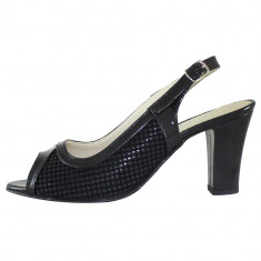 Pantofi cu toc dama piele naturala - Arco shoes negru - Marimea 38 foto