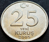 Cumpara ieftin Moneda 25 YENI KURUS - TURCIA, anul 2005 * cod 2423 = UNC, Europa