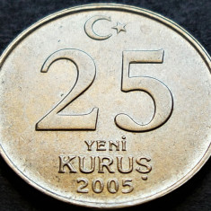 Moneda 25 YENI KURUS - TURCIA, anul 2005 * cod 2423 = UNC