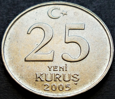 Moneda 25 YENI KURUS - TURCIA, anul 2005 * cod 2423 = UNC foto