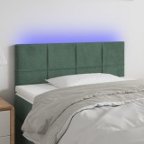 Cumpara ieftin Tăblie de pat cu LED, verde &icirc;nchis, 80x5x78/88 cm, catifea