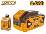 Acumulator INGCO FBLI2108, 20V, Li-Ion, 8Ah, indicator LED nivel baterie, compatibil platforma P20S, pentru scule electrice INGCO