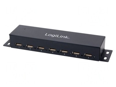 Hub USB 2.0 cu 7 Porturi Fixat pe Blat 480Mbps Plug and Play foto