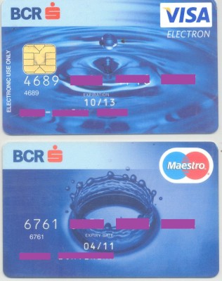 Card bancar Mastercard ; VISA ; Maestro ; foto