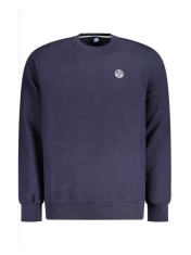 Bluza casual barbati, cu mini logo brodat, Regular fit, Bleumarin (Marime: 2XL) foto