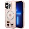 Husa MagSafe pentru Apple iPhone 14 Pro, Karl Lagerfeld, Karl &amp; Choupette Aluminium, Roz
