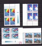 ROMANIA 2003 LP 1617 SPORTURI EXTREME BLOCURI DE 4 TIMBRE MNH