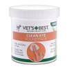 Degetare Curatare Ochi Caini Vet&#039;s Best, 100 Bucati - Ingrijire delicata, Aloe Vera, D-Panthenol, Curata si Calmeaza