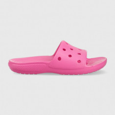 Crocs papuci Classic Slide femei, culoarea roz 206121