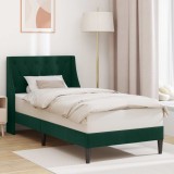 vidaXL Cadru de pat cu headboard Verde &icirc;nchis 100 x 200 cm Catifea 42027408