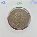 819 Togo 2 Francs 1925 KM#3, rara