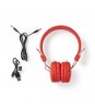 Casti Bluetooth On-Ear Nedis, Microfon, Pliabile, Autonomie 6h, Rosu