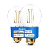 Set 2 Becuri Smart LED, Meross Smart Edison E27, vintage, control prin Apple HomeKit, Alexa, Google Home si SmartThings, reglabile, clasa de consum A