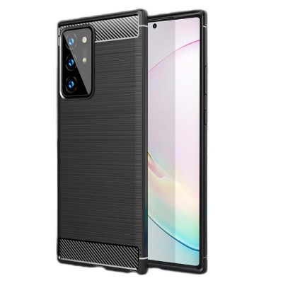 Husa pentru Samsung Galaxy Note 20 Ultra / Note 20 Ultra 5G - Techsuit Carbon Silicone - Black foto