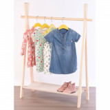 Storage solutions Suport de haine pentru copii, cu 1 nivel, lemn pin