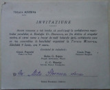 Invitație sărbătorirea pictorului Eustatiu Stoenescu - anii 1930