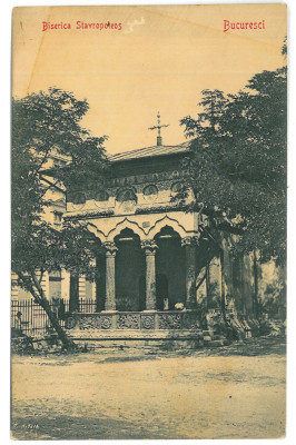 1442 - BUCURESTI, Stavropoleos Church, Romania - old postcard - unused foto