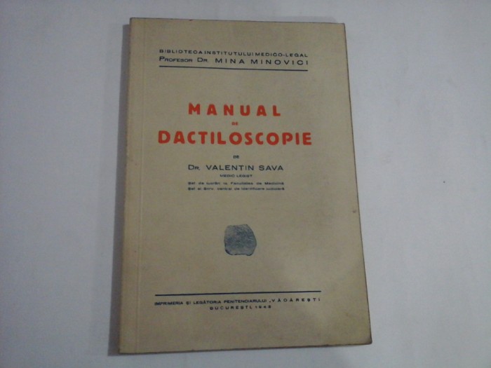 MANUAL DE DACTILOSCOPIE - DR. VALENTIN SAVA