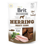 Brit Jerky, Herring Meaty Coins, recompense c&acirc;ini, Rondele carne Hering, 80g