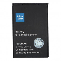 Baterie pentru Samsung S5610/S5611/L700/S3650 Corby/S5620/B34110 Delphi/S5260 Star II , Blue Star, 1000mAh, Negru