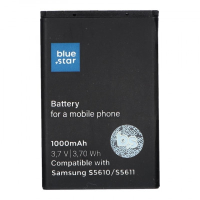 Baterie pentru Samsung S5610/S5611/L700/S3650 Corby/S5620/B34110 Delphi/S5260 Star II , Blue Star, 1000mAh, Negru foto
