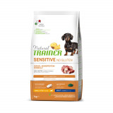 Cumpara ieftin Natural Trainer, Dog Mini Adult Sensitive No Gluten, Rata, 7 kg