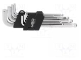 Set chei imbus sferic 9 piese oțel crom-vanadium NEO TOOLS