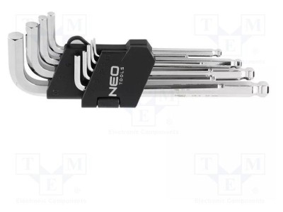 Set chei imbus sferic 9 piese oțel crom-vanadium NEO TOOLS foto