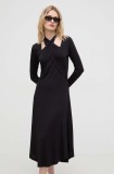 Bruuns Bazaar rochie culoarea negru, midi, dreaptă