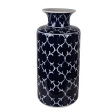 Cumpara ieftin Vaza flori ceramica alba albastra &Oslash; 19x41 cm