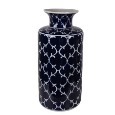 Vaza flori ceramica alba albastra &Oslash; 19x41 cm