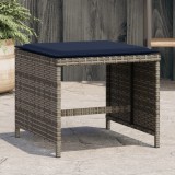 Set 4 Scaune Gradina Gossi cu Perne, Gri 40x40x35cm, Poliratan, Exterior, Rezistent UV