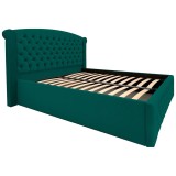 Pat Matrimonial Alison tapitat cu somiera rabatabila diverse dimensiuni, culoare verde - 140x200