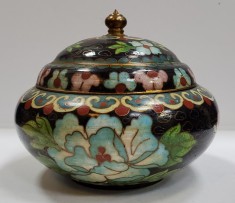 Vas Cloisonne cu capac, China, Secol 20 foto