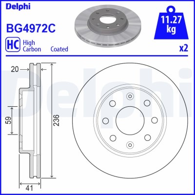DELPHI BG4972C Disc frana foto