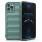 Husa pentru iphone 12 pro max, antisoc, margini cu striatii, design minimalist, green