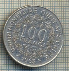 12139 MONEDA -STATELE AFRICII DE VEST-100 FRANCS-ANUL 1968 -STAREA CARE SE VEDE