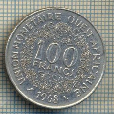 12139 MONEDA -STATELE AFRICII DE VEST-100 FRANCS-ANUL 1968 -STAREA CARE SE VEDE