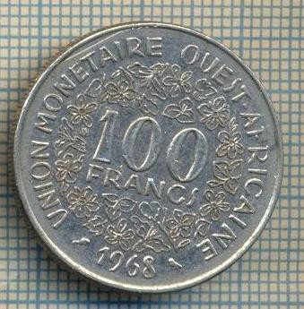 12139 MONEDA -STATELE AFRICII DE VEST-100 FRANCS-ANUL 1968 -STAREA CARE SE VEDE
