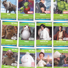 bnk crc Cartonase de colectie Sainsbury`s lot 80 bucati Star Wars Marvel Disney
