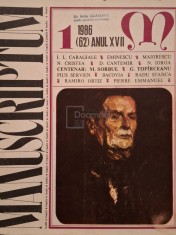 D. Panaitescu Perpessicius - Manuscriptum, nr. 1/1986 (62) anul XVII (Editia: 1986) foto