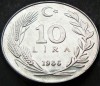 Moneda 10 LIRE - TURCIA, anul 1986 * cod 1906 B = A.UNC, Europa, Aluminiu