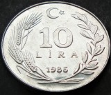 Cumpara ieftin Moneda 10 LIRE - TURCIA, anul 1986 * cod 1906 B = A.UNC, Europa, Aluminiu